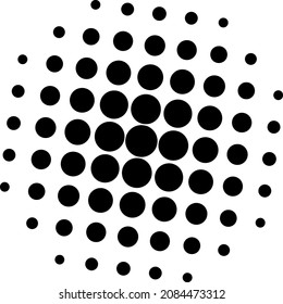Schwarz-Weiß-Kreise, Farbverlauf-Halbton-Hintergrund. Vektorgrafik.