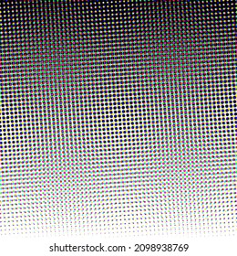 Black and white circles, gradient halftone background. Vector illustration.