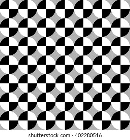 Black and white circles pattern, abstract geometric pattern, vector illustration
