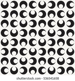 Black and white circles pattern, abstract geometric background