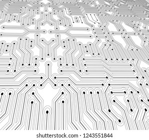 Black and white circuit board