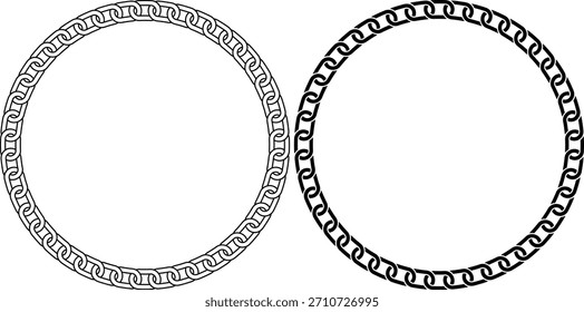Conjunto de marco de cadena circular blanco negro
