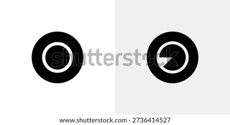 Black and white circular with filled and outlined centers