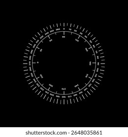 Black and white circular graphic with precise tick marks and numbers for measurement or calibration.