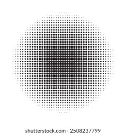 Black and white circular halftone dot pattern. halftone retro background for comics or pop art illustration