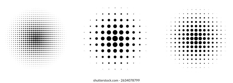 black white circular halftone dot pattern