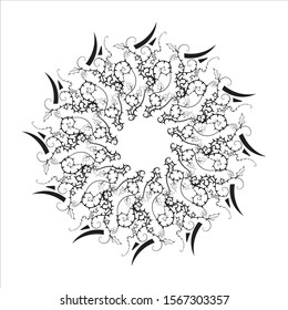 Black and white Circular mandala Vector design