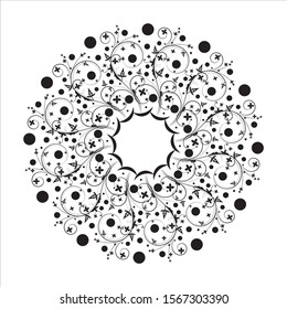 Black and white Circular mandala Vector design