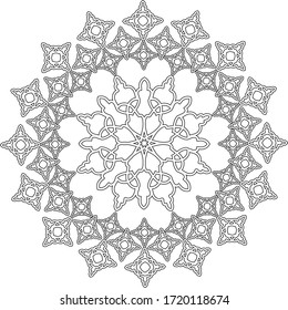 black and white circular pattern. coloring.