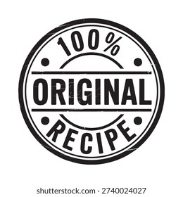 Black and white circular stamp declaring a recipe as one hundred percent original