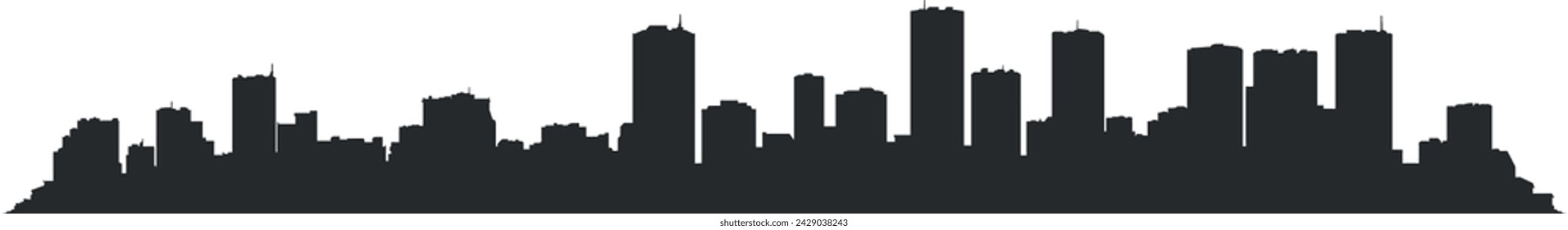 black and white city silhouette without background