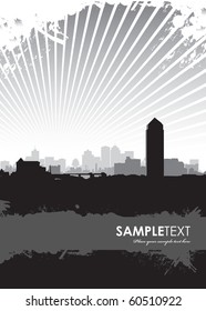 black and white cityscape