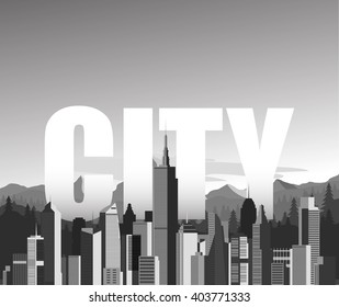 Black White Cityscape Background Stock Vector (Royalty Free) 403771333 ...