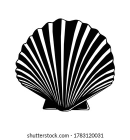 Black And White Clam Shell Aquatic Animal In the Ocean Design