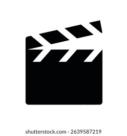 Black and white clapperboard movie icon symbol