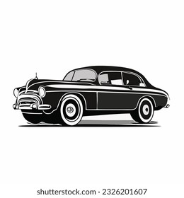 Black and White classic car vector