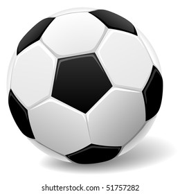 Black and white classic soccer ball vector illustration.