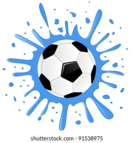 Black and white classic soccer ball. Vector illustration.
