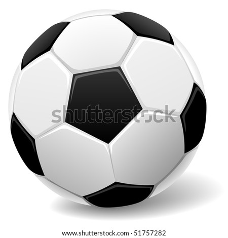 Black White Classic Soccer Ball Vector Stock Vector (Royalty Free