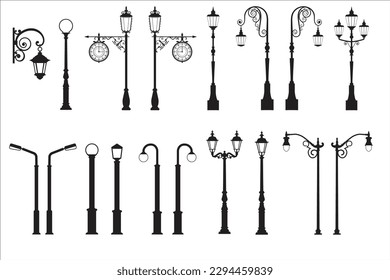 black and white classic street lamp