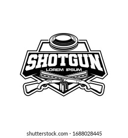 Black And White Clay Pigeon Shooting Sport Vector Logo Template
