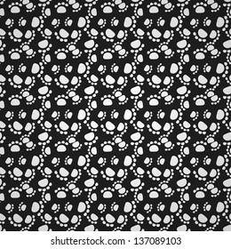 Black   white clean vector animal footprint background pattern