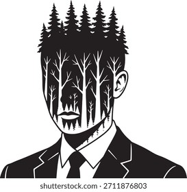 Silueta de Vector limpio en blanco y negro 