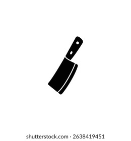 Black and white cleaver icon, kitchen tool graphic.