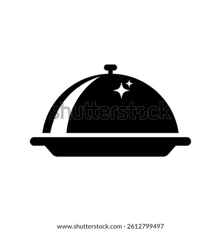 Black and white cloche vector icon design on white background