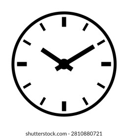 Black and white clock face icon for time management with timepiece
