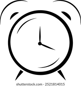 Un reloj en blanco y negro con las manecillas en los números 3 y 9. El reloj está ajustado a la hora de 3:09