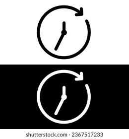 black and white clock icon