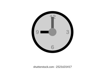 Diseño de icono de reloj en blanco y negro