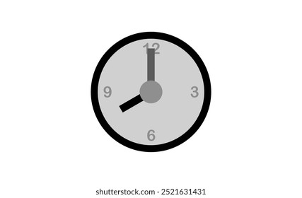Black and White Clock Icon Design