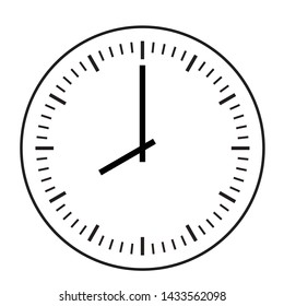 Black White Clock without numbers isolated on white background