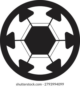 A black and white close-up of a soccer ball pattern