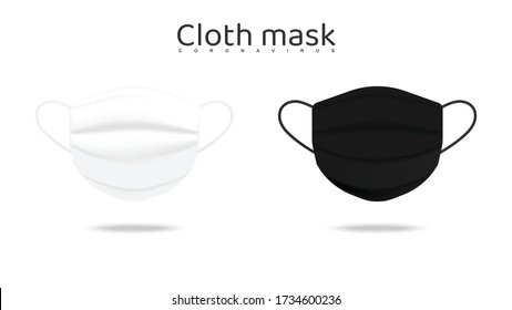 Black and white cloth mask illustration
