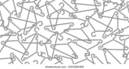 black white clothes hanger seamless pattern