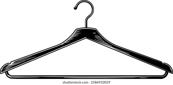 black and white clothes hanger without background