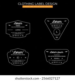 Black and white Clothing Label  design Templates Featuring Various style and Design Instructions