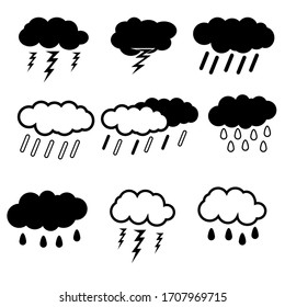 black and white cloud with rain