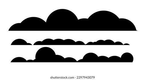 Black and white cloud silhouettes in bundles 