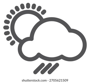 A black and white cloud with a sun in the background