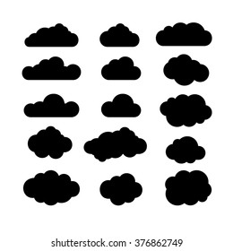 Black White Clouds Icon Set Clouds Stock Vector (Royalty Free ...