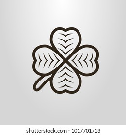 Black and white clover icon