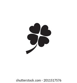 Black and white clover icon vector
