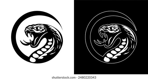 Black and white cobra snake logo