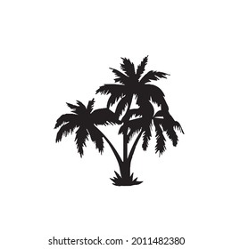 Vector de ilustraciones de cocoteros en blanco y negro