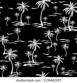black and white coconut tree pattern