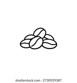 Ilustración vectorial simple del icono de los granos de café blanco y negro para el menú de la cafetería y la marca